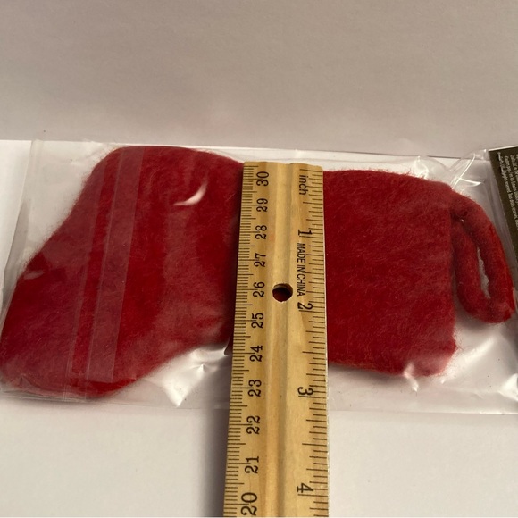 4 Dimensions FeltWorks 100% Wool Mini Christmas Stocking Fillable Red - Picture 8 of 14